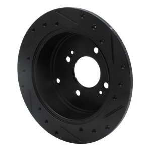 Dodge Attitude Brake Rotor (1) - Rear Left - R1 Concepts - Drilled & Slotted - Black - `06-`12